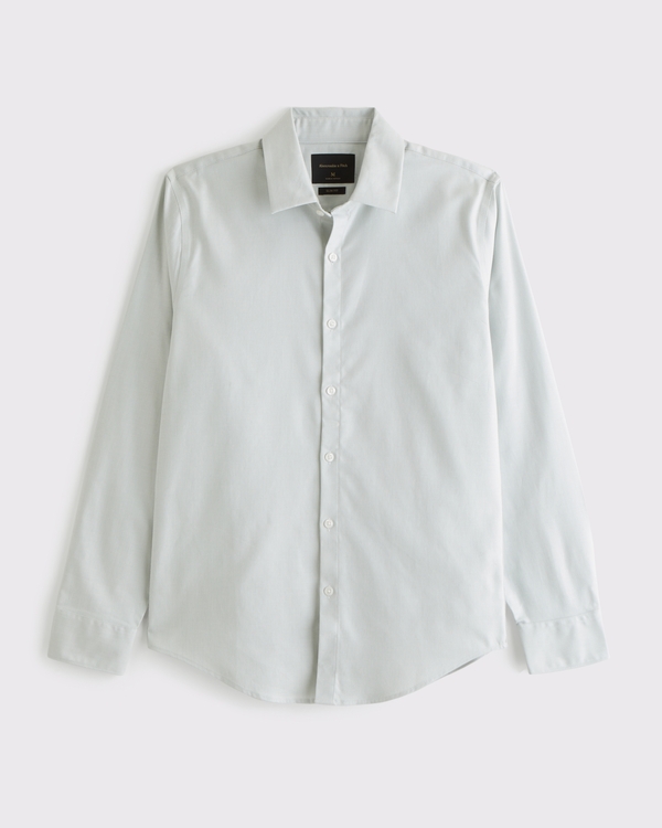 The A&F Collins Slim Suiting Shirt, Light Green view 1