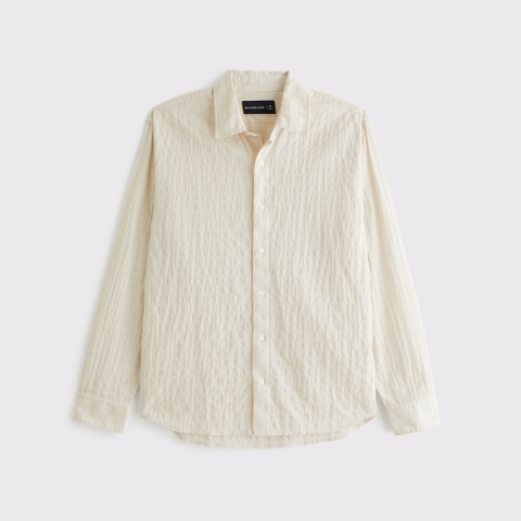 Мужские рубашки Abercrombie & Fitch Lightweight Crinkle Button-Up Shirt