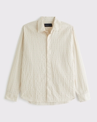 Lightweight Crinkle Button-Up Shirt