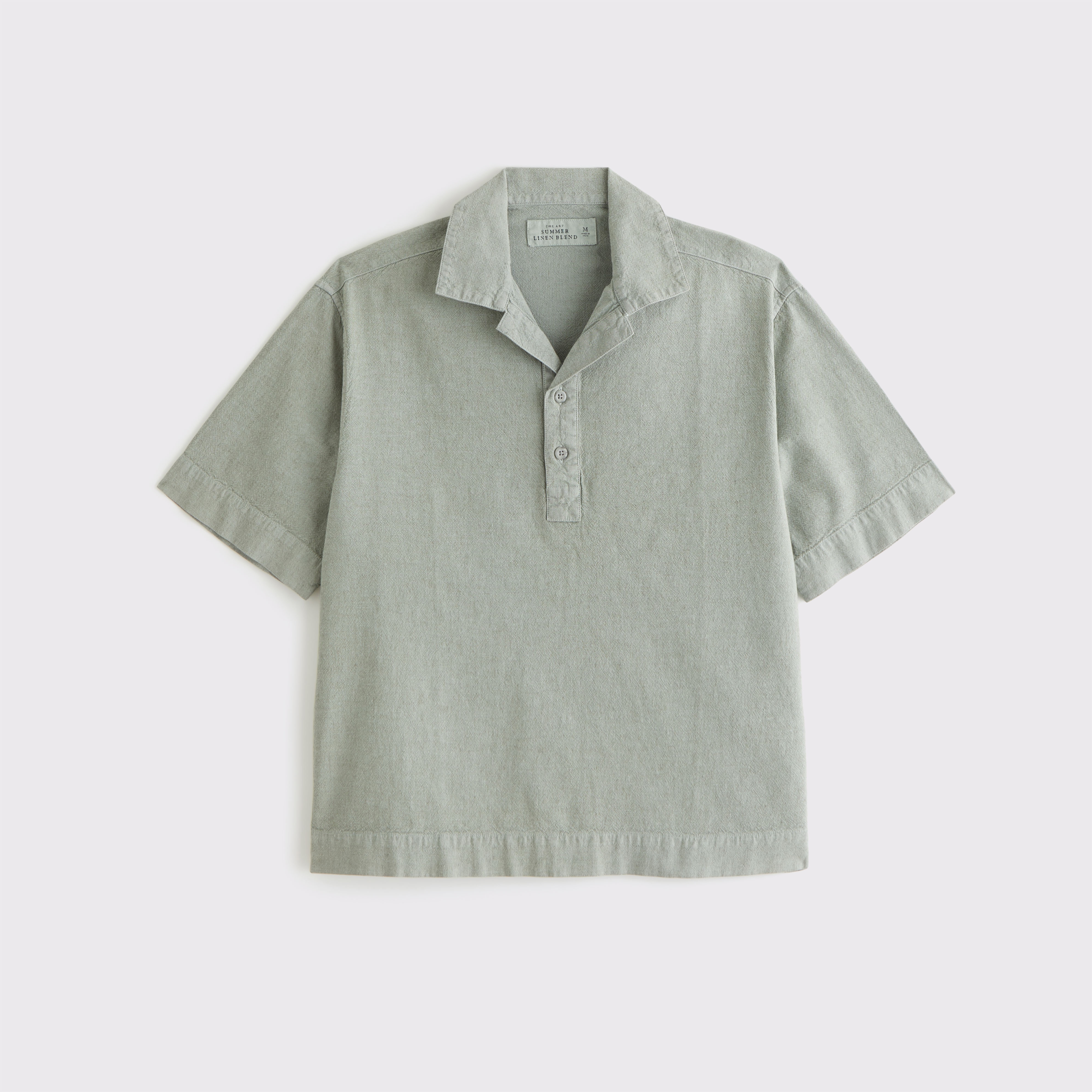 Abercrombie & Fitch Summer Linen-blend Popover In Green