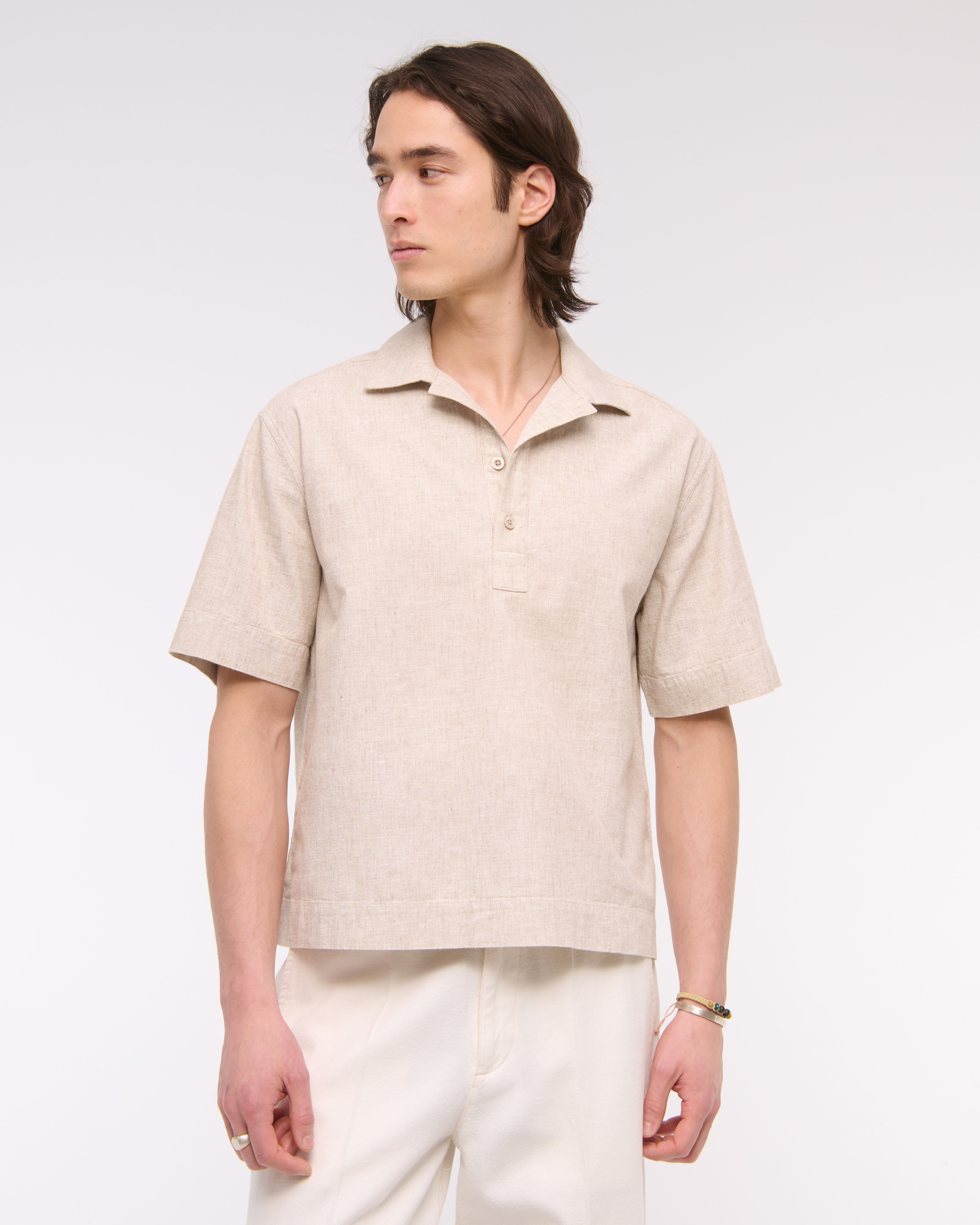 Abercrombie & Fitch Summer Linen-blend Popover In Neutral
