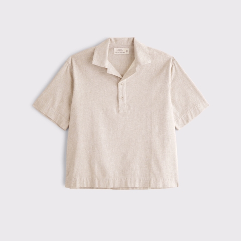 Мужские топы Abercrombie & Fitch Summer Linen-Blend Popover