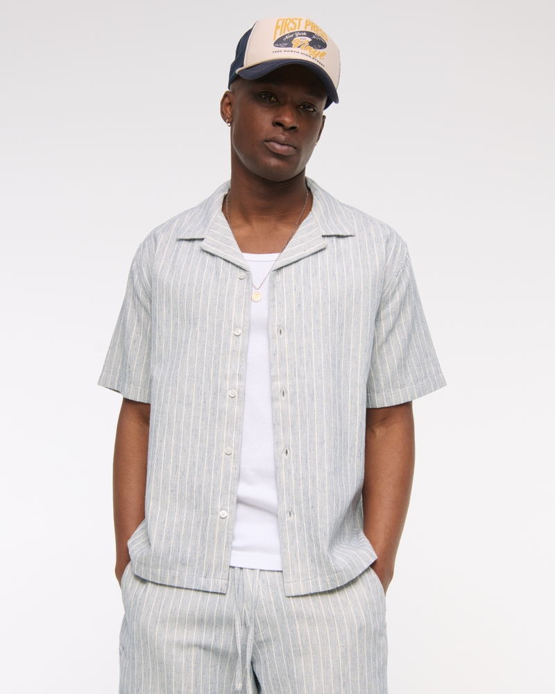 Camp Collar Summer Linen-Blend Shirt