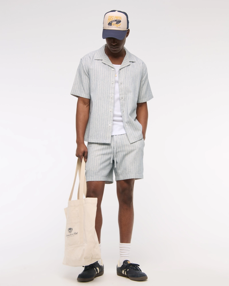 Camp Collar Summer Linen-Blend Shirt