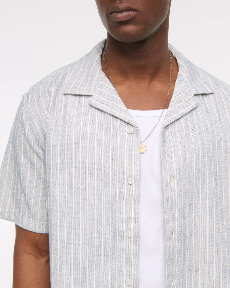 Camp Collar Summer Linen-Blend Shirt