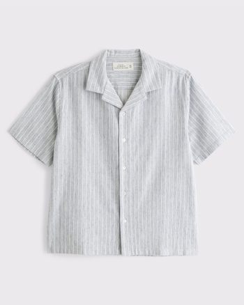 Camp Collar Summer Linen-Blend Shirt from Abercrombie & Fitch - $22.97