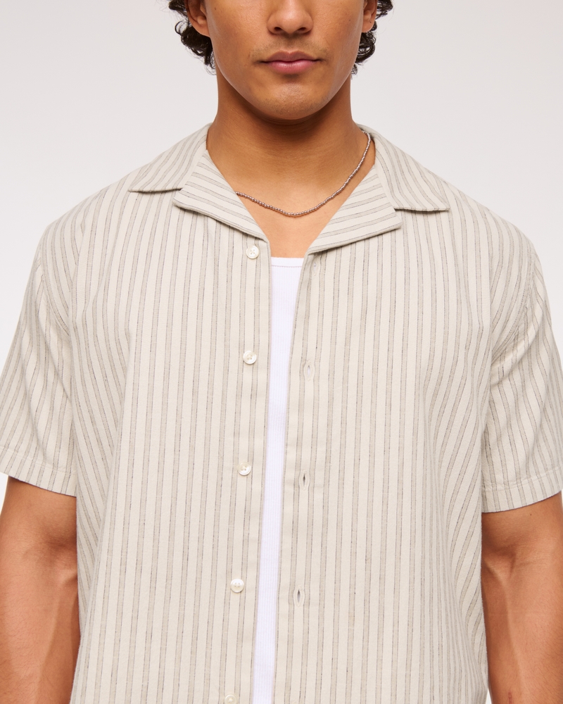 Camp Collar Summer Linen-Blend Shirt