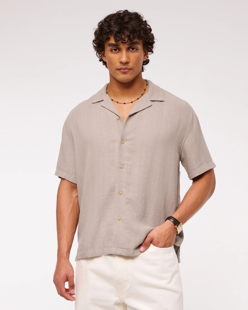 Camp Collar Summer Linen-Blend Shirt