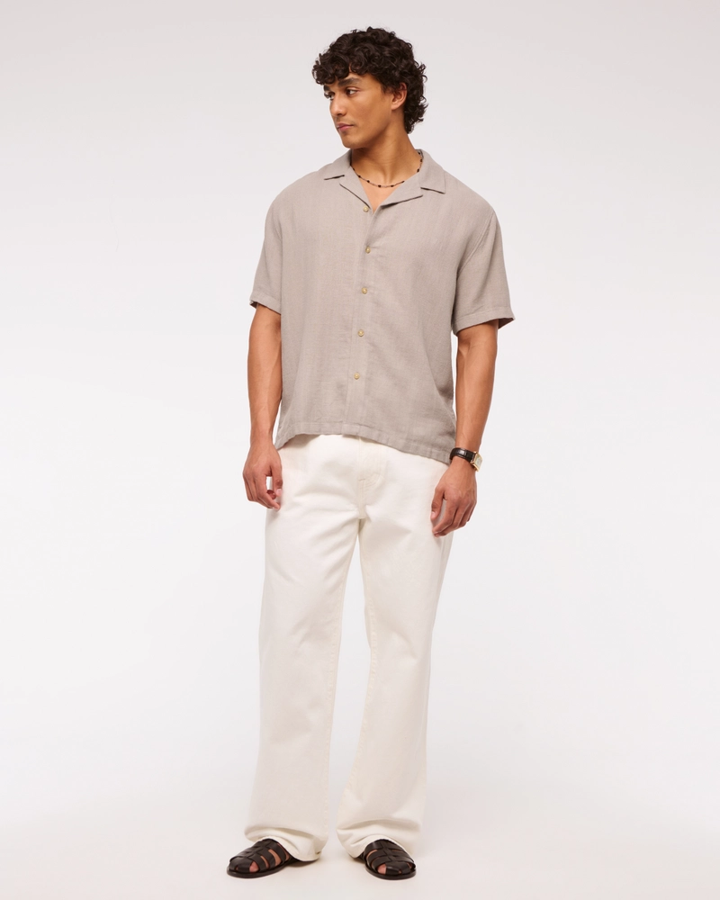 Camp Collar Summer Linen-Blend Shirt