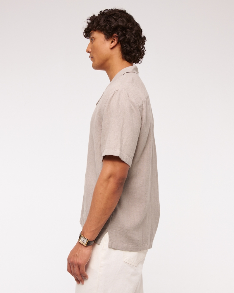 Camp Collar Summer Linen-Blend Shirt