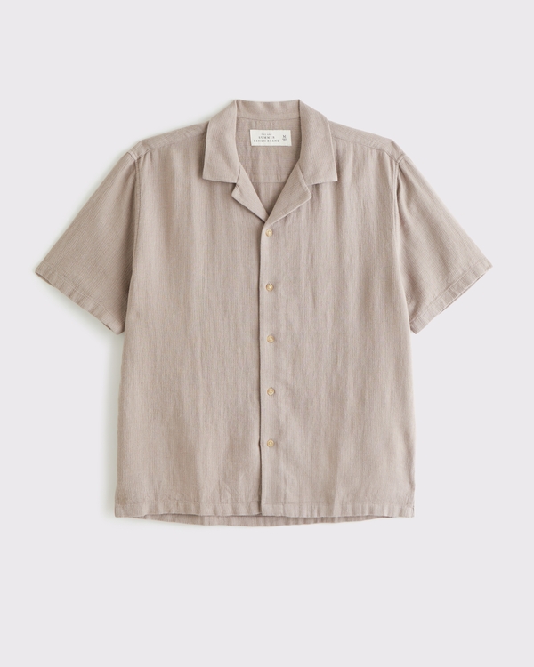 Abercrombie & Fitch, Camp Collar Summer Linen-Blend Shirt