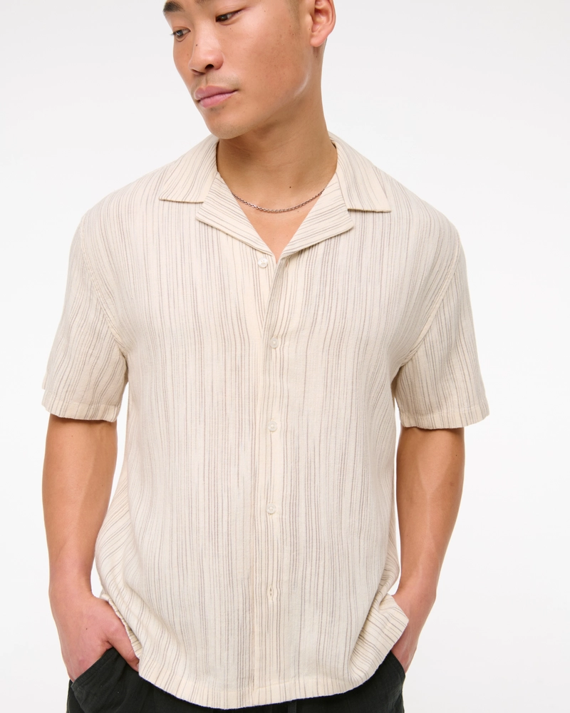 Camp Collar Summer Linen-Blend Shirt
