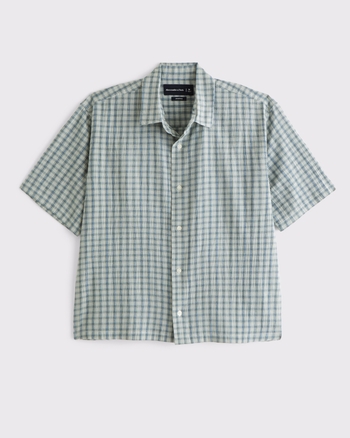 【2plan】Karen Button Check Crop Short Sleeve Shirt KIC_125-5146-00281-308_prod1?