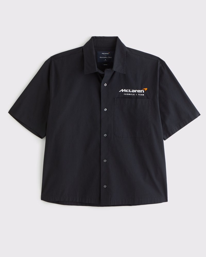 Short-Sleeve Cropped McLaren Workwear Button-Up Shirt