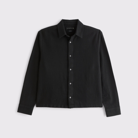 Мужские рубашки Abercrombie & Fitch Slub Button-Up Shirt