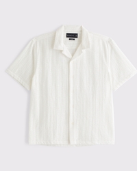 Camicia in pizzo con colletto cubano