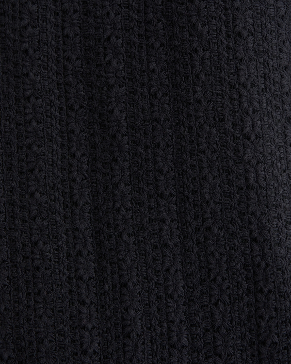 Camp Collar Lace Shirt, Black view 2