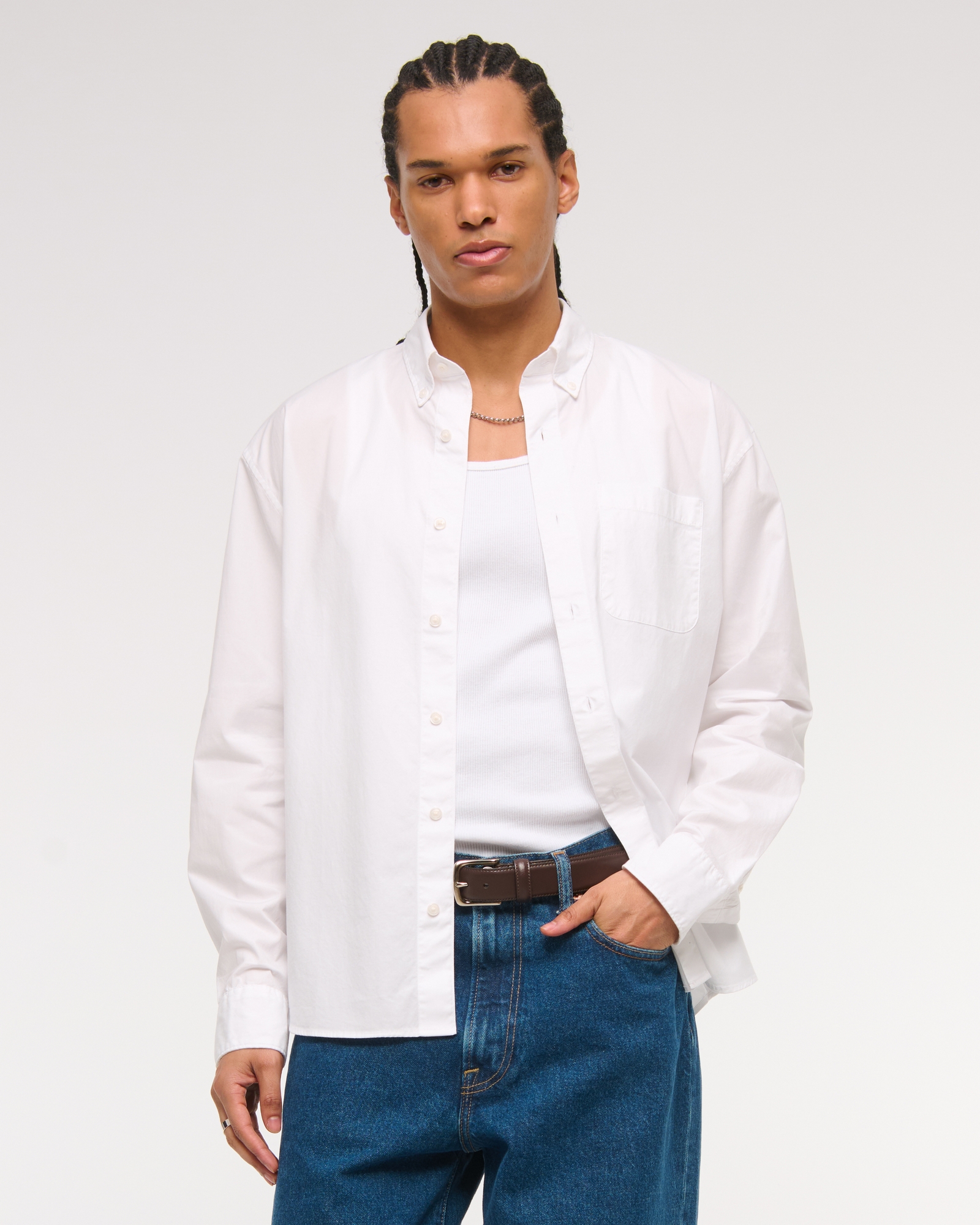 Poplin Button-Up Shirt