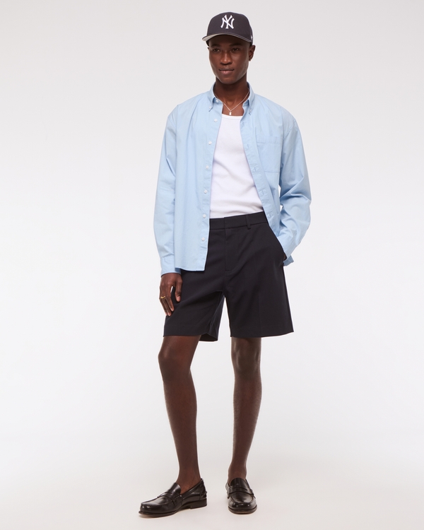 Poplin Button-Up Shirt, Light Blue view 2