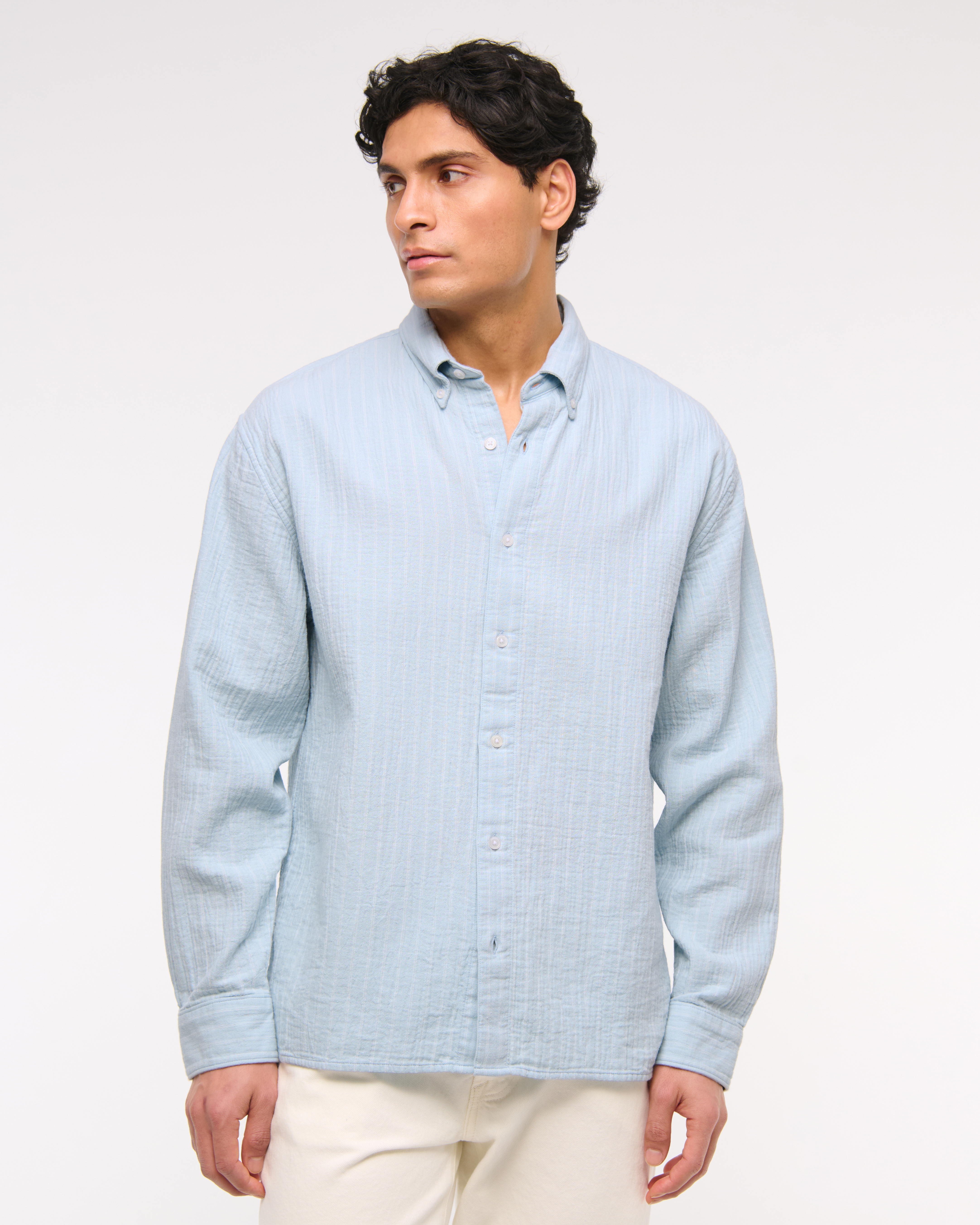 Abercrombie & Fitch A&f Breezy Shirt In Blue