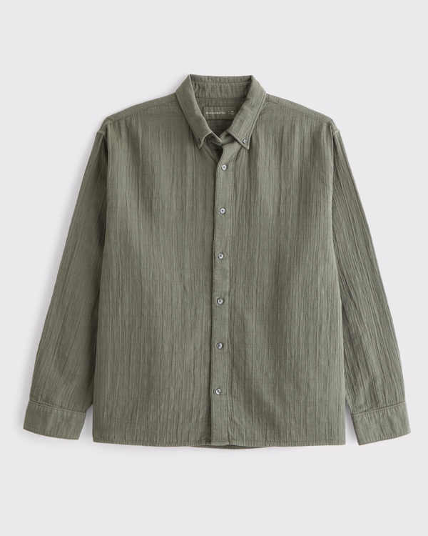 A&F Breezy Shirt, Dusty Olive view 1