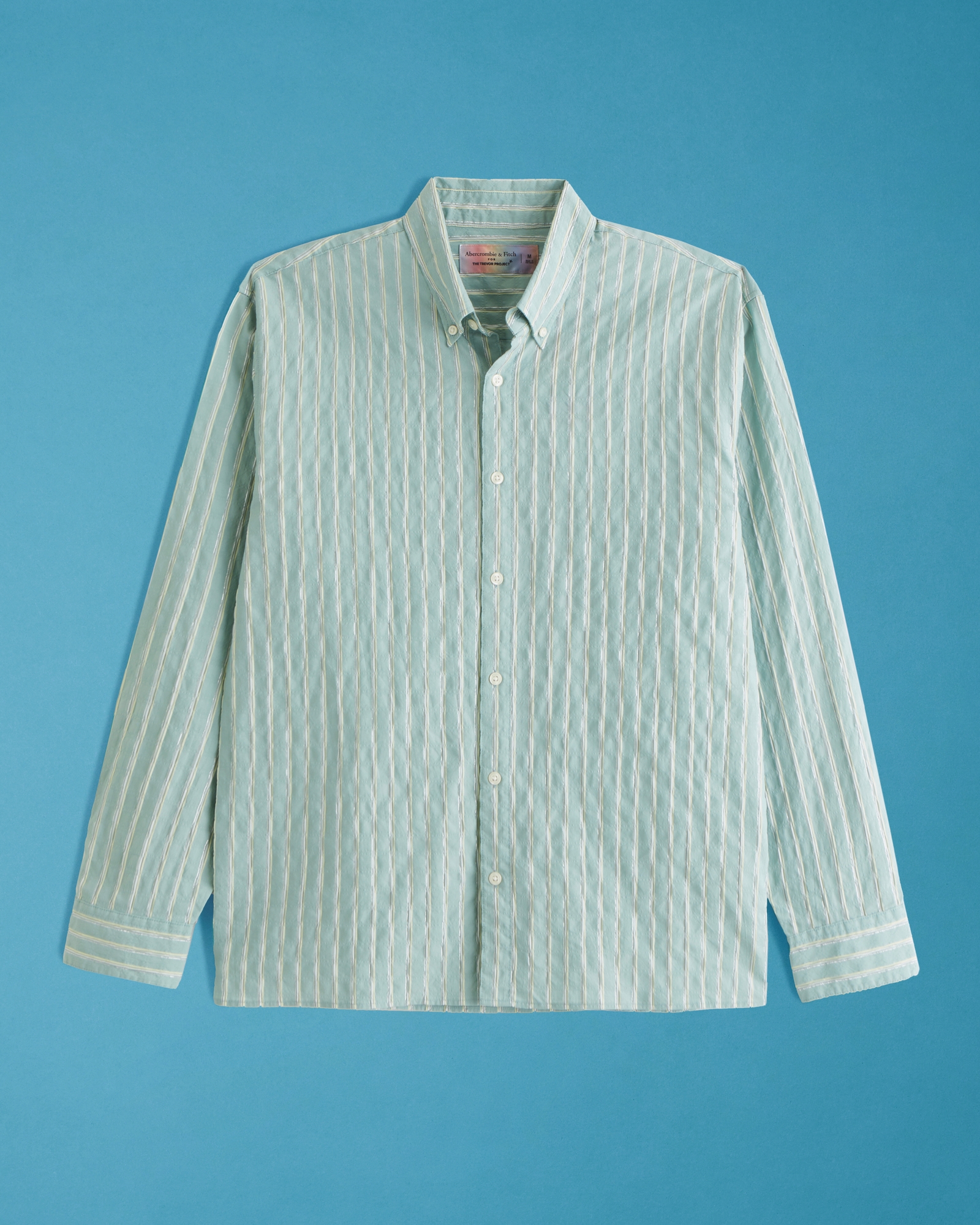 Pride Long-Sleeve Striped Button-Up Shirt