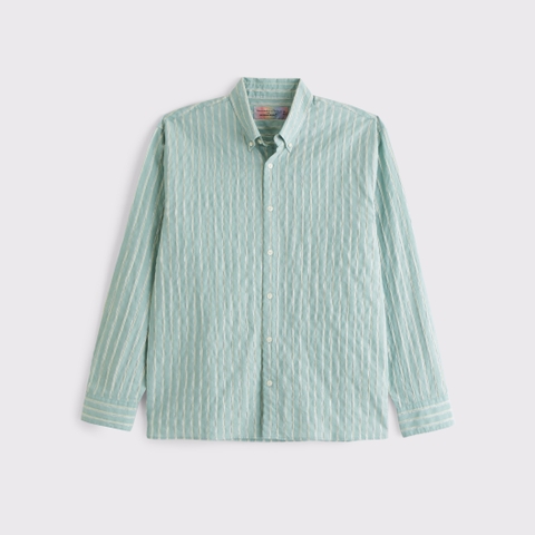 Мужские рубашки Abercrombie & Fitch Long-Sleeve Striped Button-Up Shirt