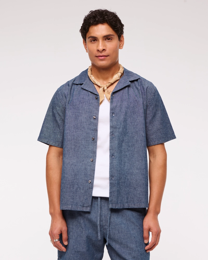 Camp Collar Summer Linen-Blend Shirt