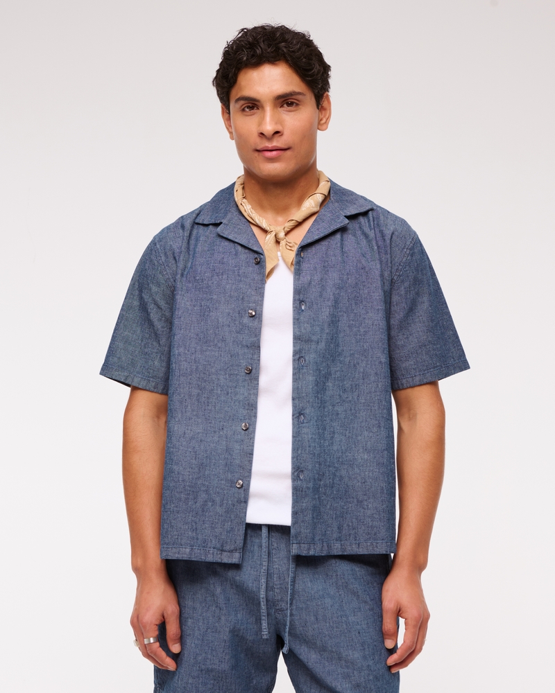 Camp Collar Summer Linen-Blend Shirt