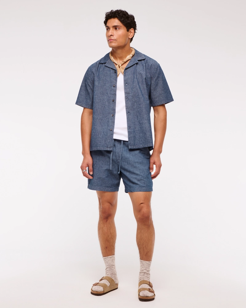 Camp Collar Summer Linen-Blend Shirt