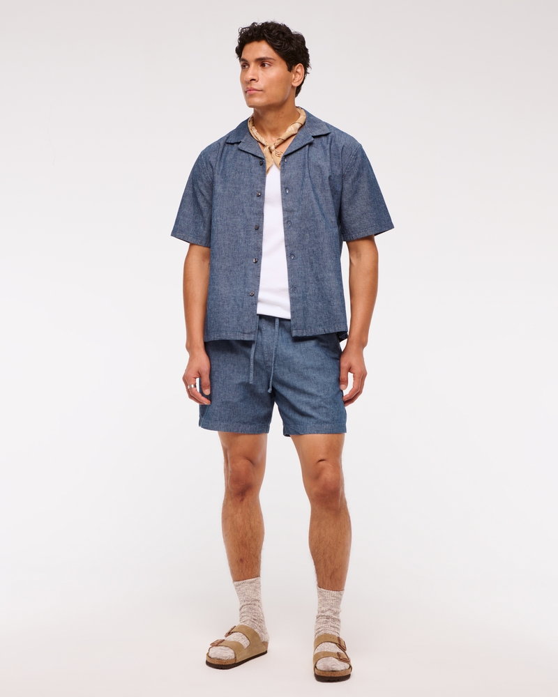 Camp Collar Summer Linen-Blend Shirt