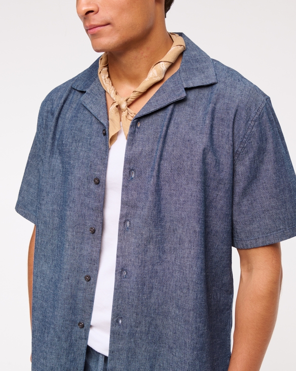 Camp Collar Summer Linen-Blend Shirt