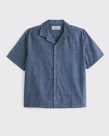 Camp Collar Summer Linen-Blend Shirt from Abercrombie & Fitch - $22.97