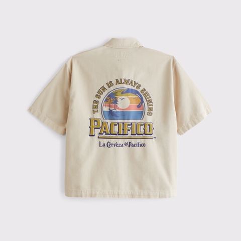Мужские рубашки Abercrombie & Fitch Short-Sleeve Modelo Workwear Button-Up Shirt
