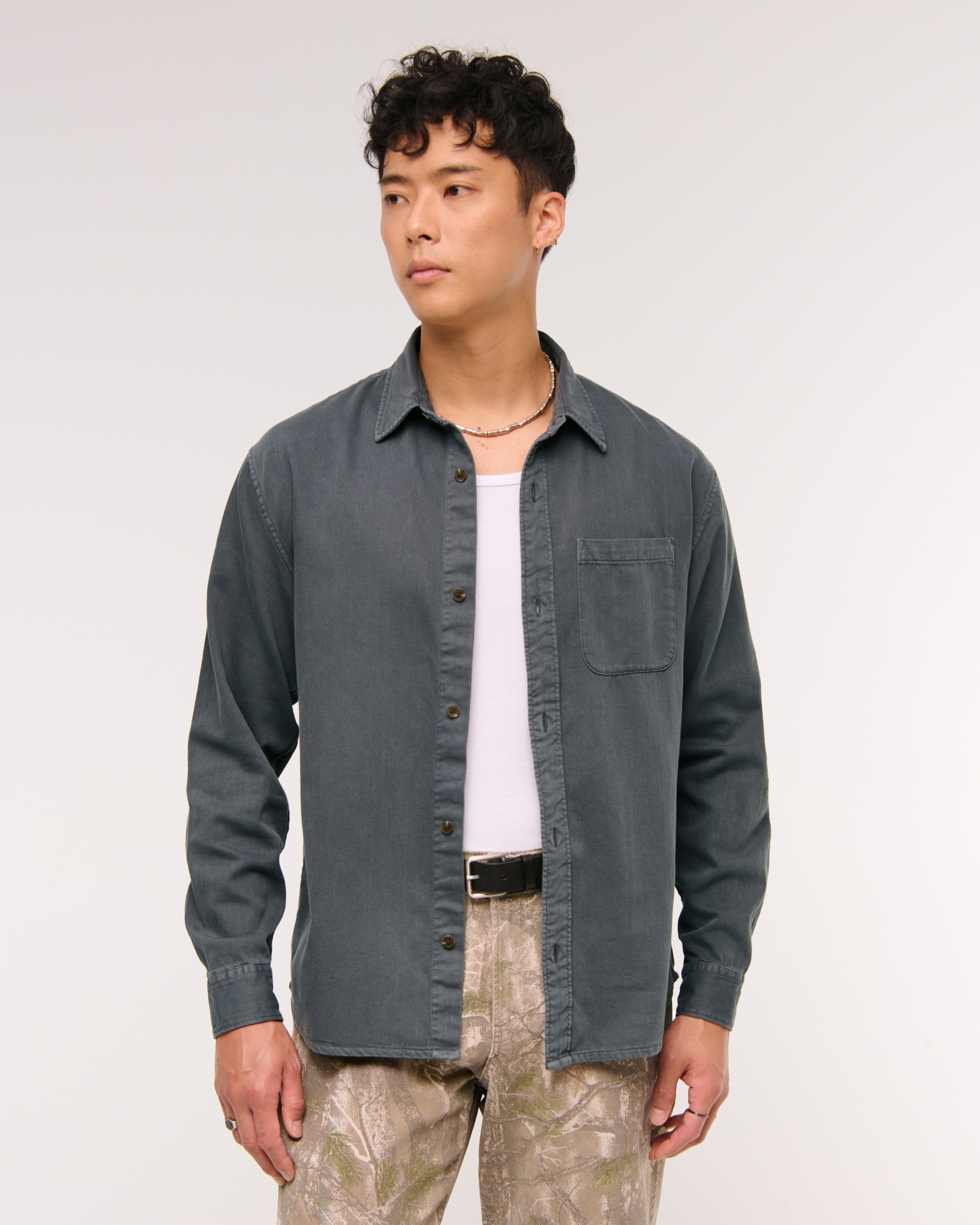 Twill Button-Up Shirt