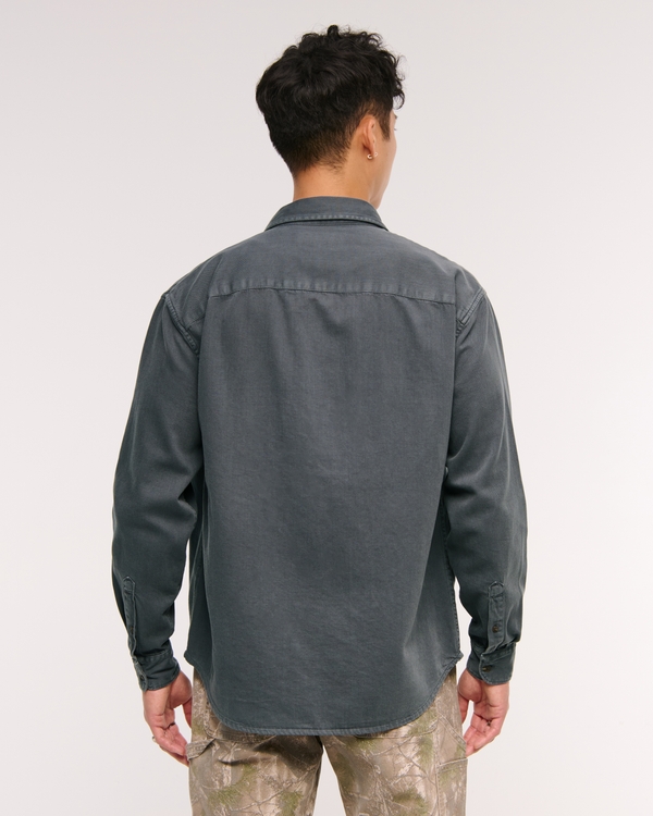 メンズ ツイル ボタンアップシャツ | メンズ セール | Abercrombie.com