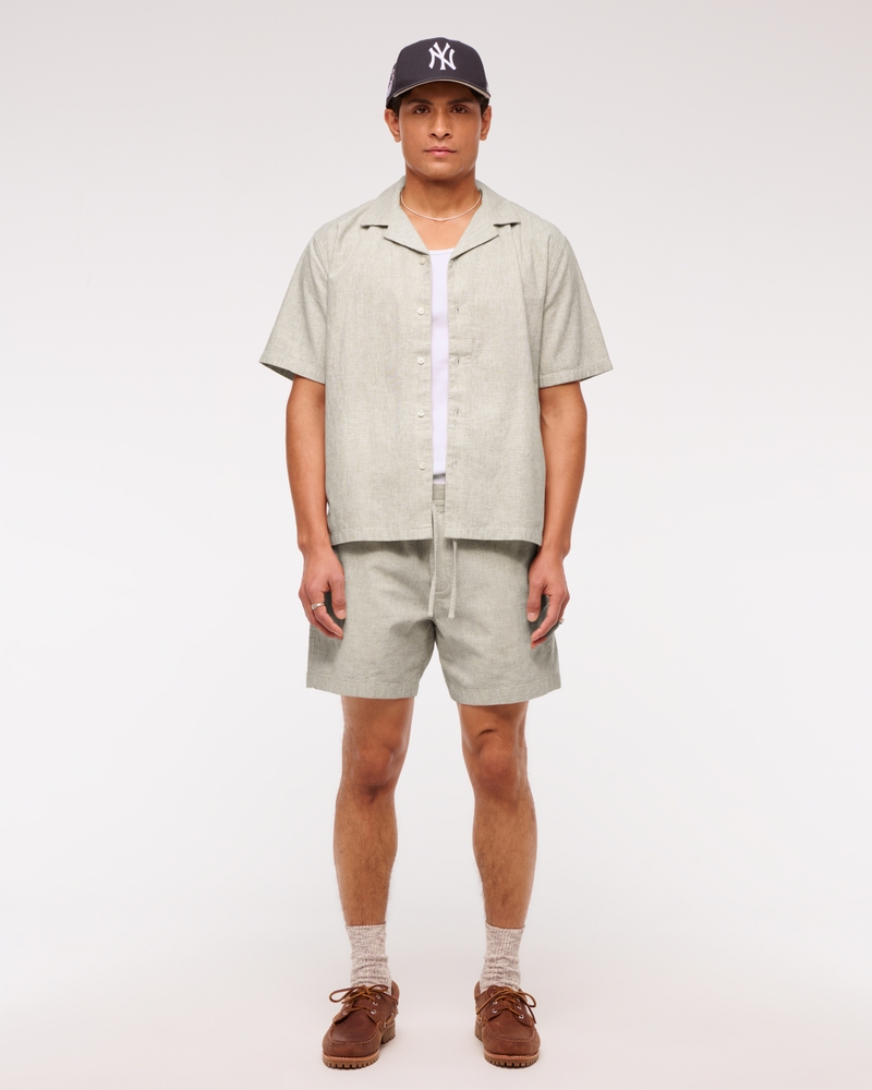 Camp Collar Summer Linen-Blend Shirt