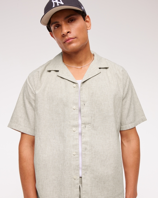 Camp Collar Summer Linen-Blend Shirt
