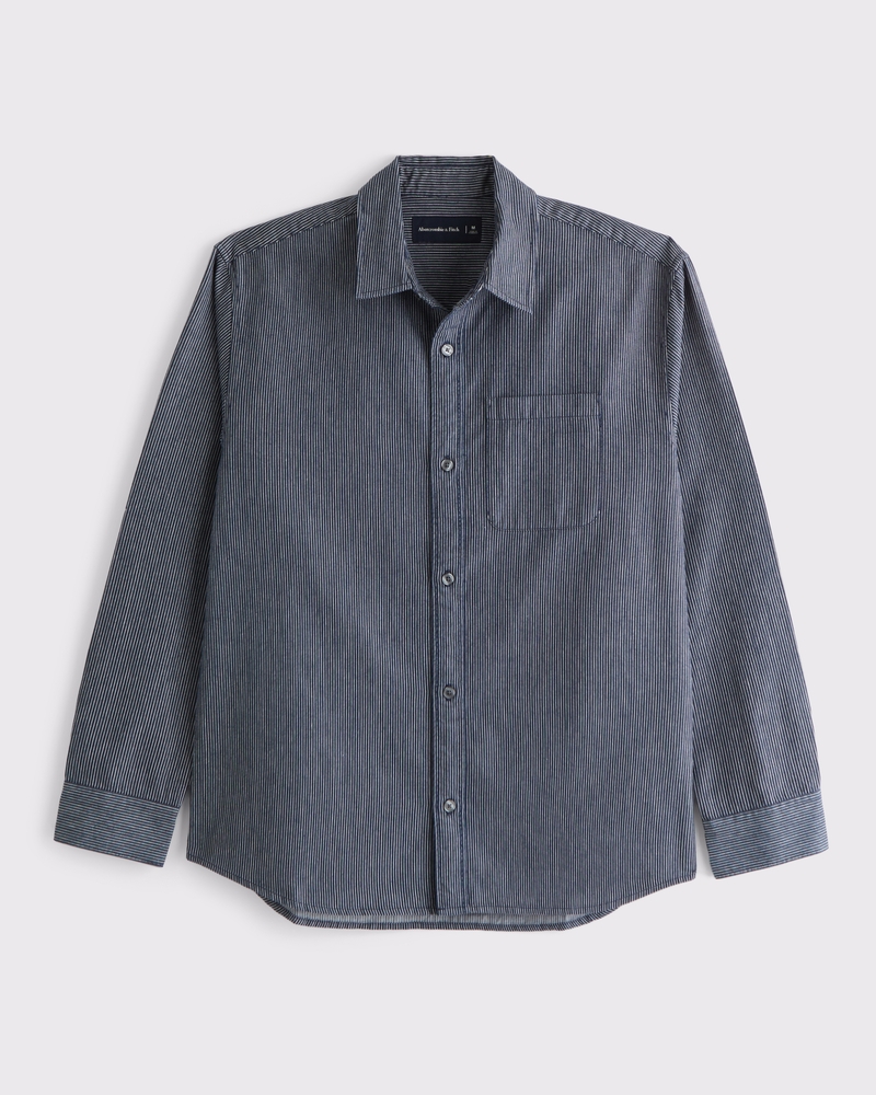 Men's Twill Button-Up Shirt | Men's Clearance | Abercrombie.com