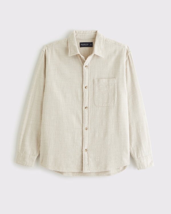 Slub Flannel, Oatmeal view 1