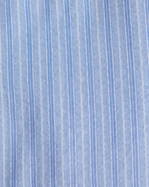 Camp Collar Cropped Seersucker Shirt