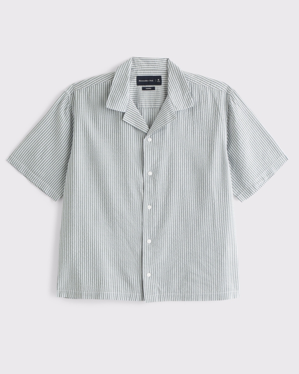 Camp Collar Seersucker Shirt