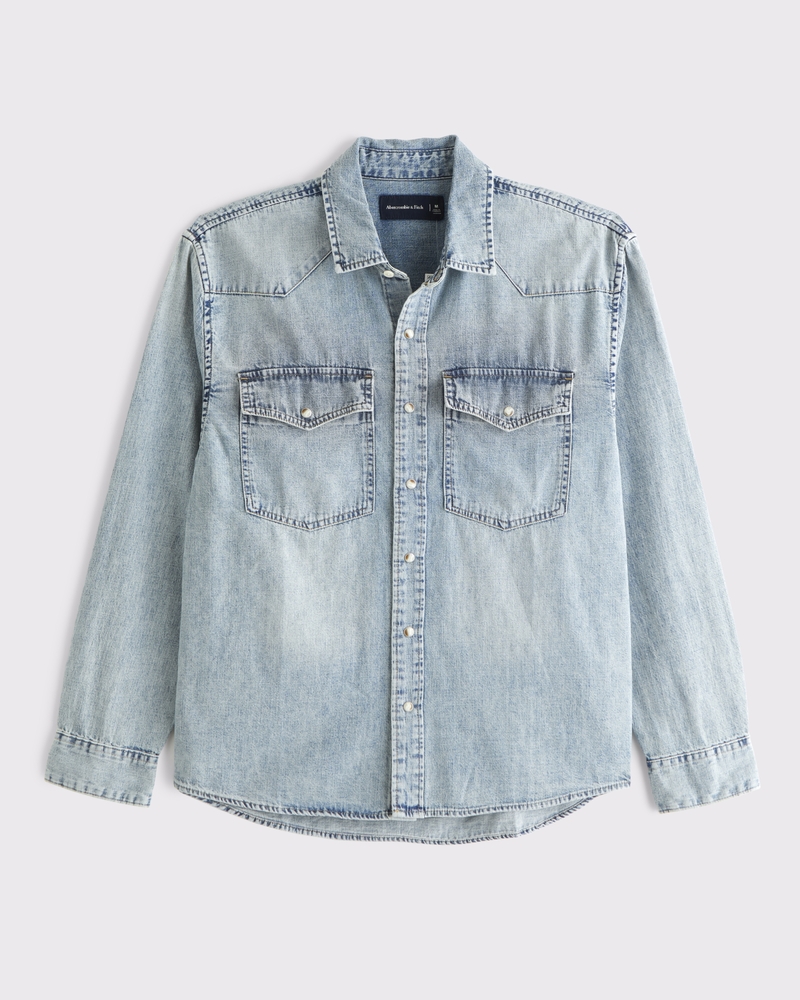 ◆Abercrombie & Fitch◆ボタンアップ デニムシャツ Men's Denim Button-Up Shirt | Men's Tops | Abercrombie.com