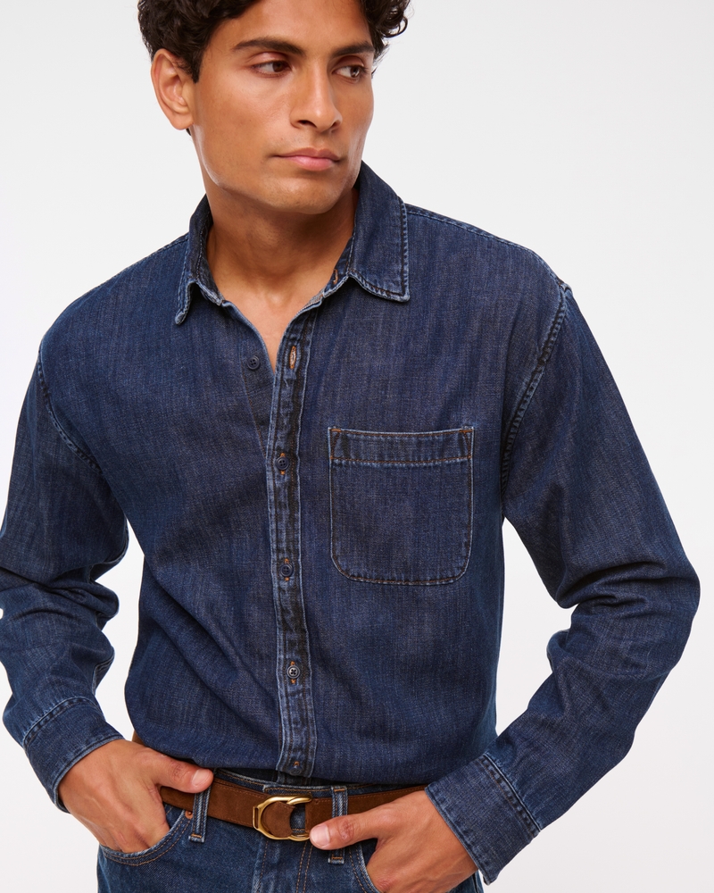 Denim Button-Up Shirt