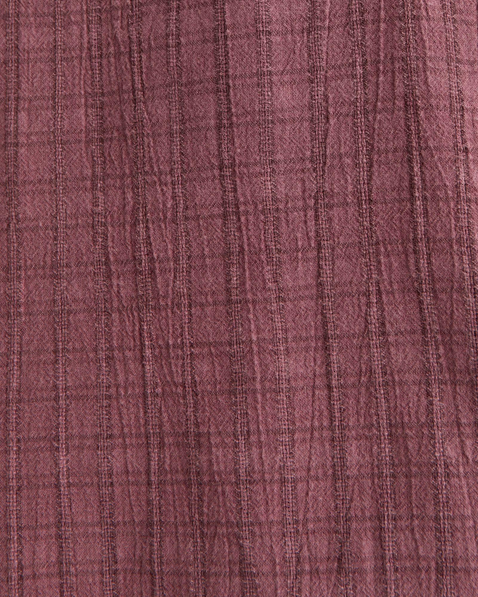 Cropped Garment-Dye Plaid Button-Up Shirt