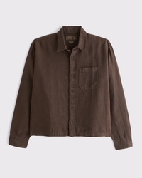 Camicia in lino con taglio corto