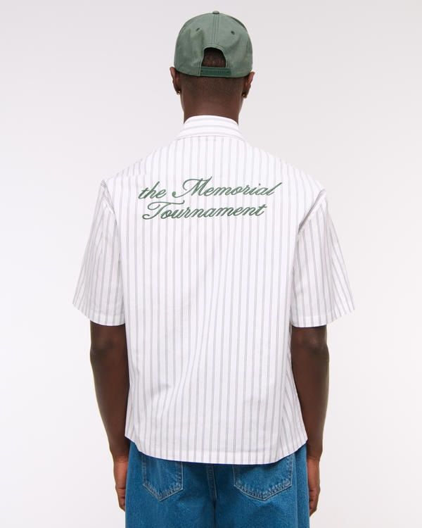Men's Short-Sleeve Memorial Tournament Workwear Button-Up Shirt