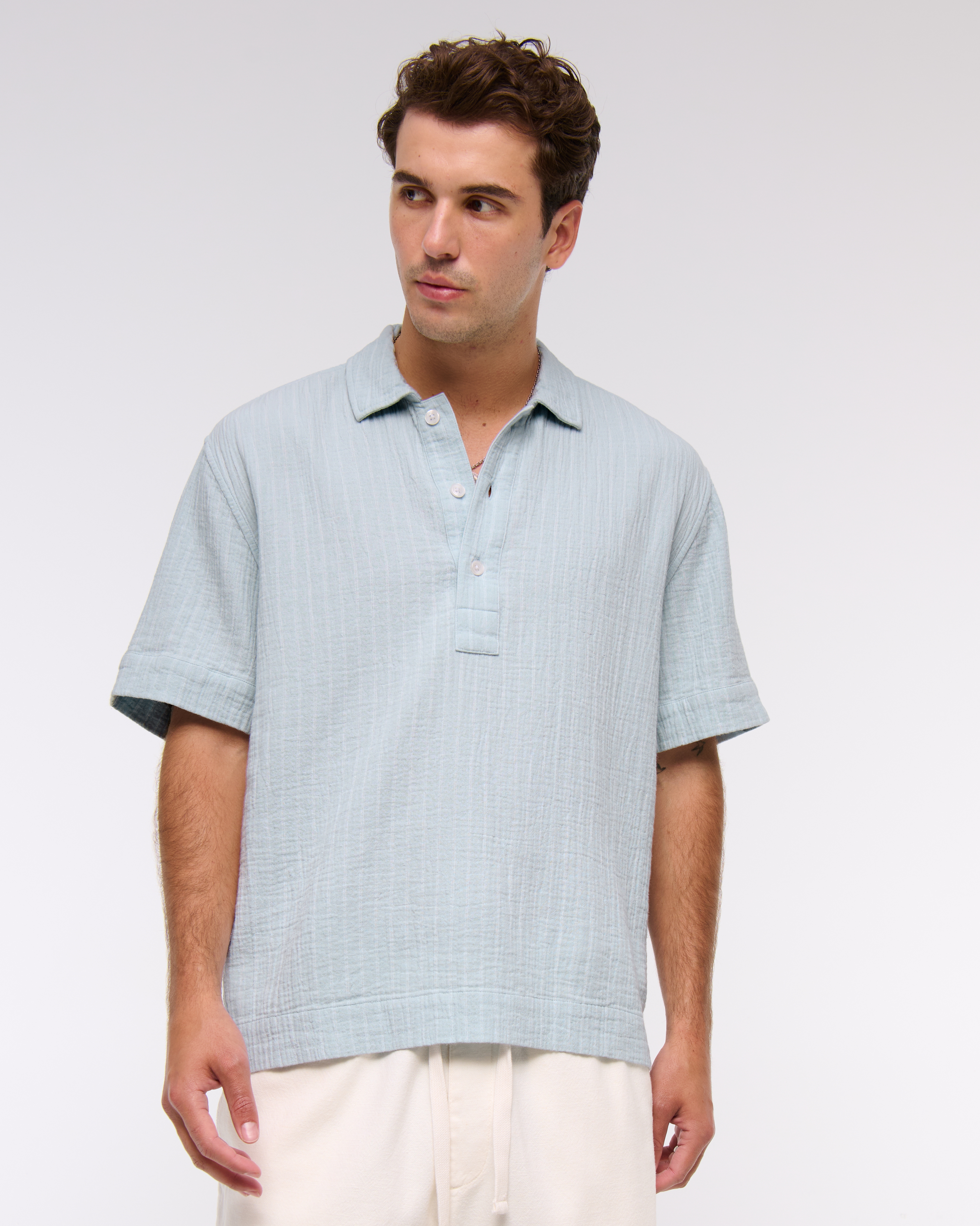 Abercrombie & Fitch A&f Breezy Popover In Blue