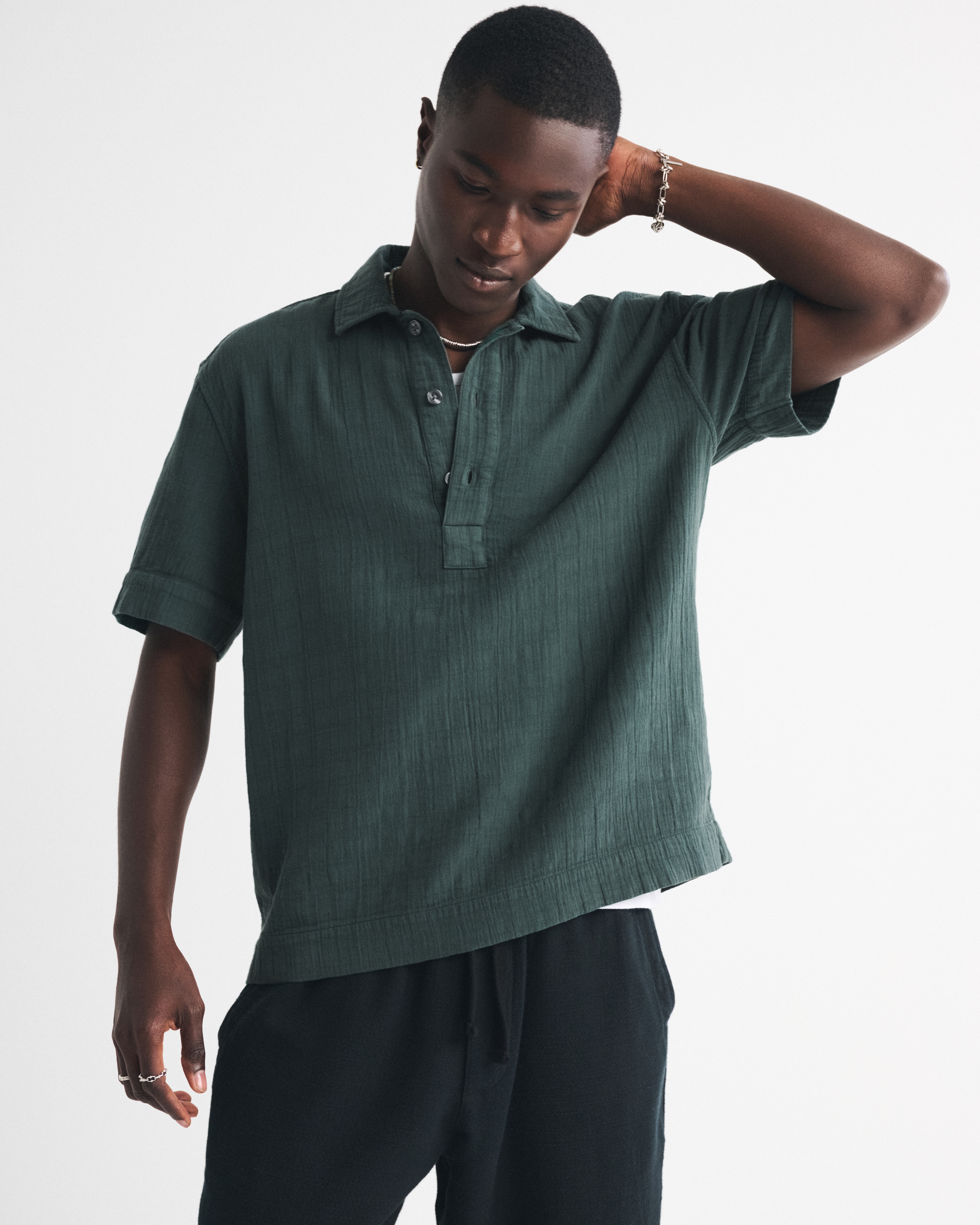 Abercrombie & Fitch A&f Breezy Popover In Green