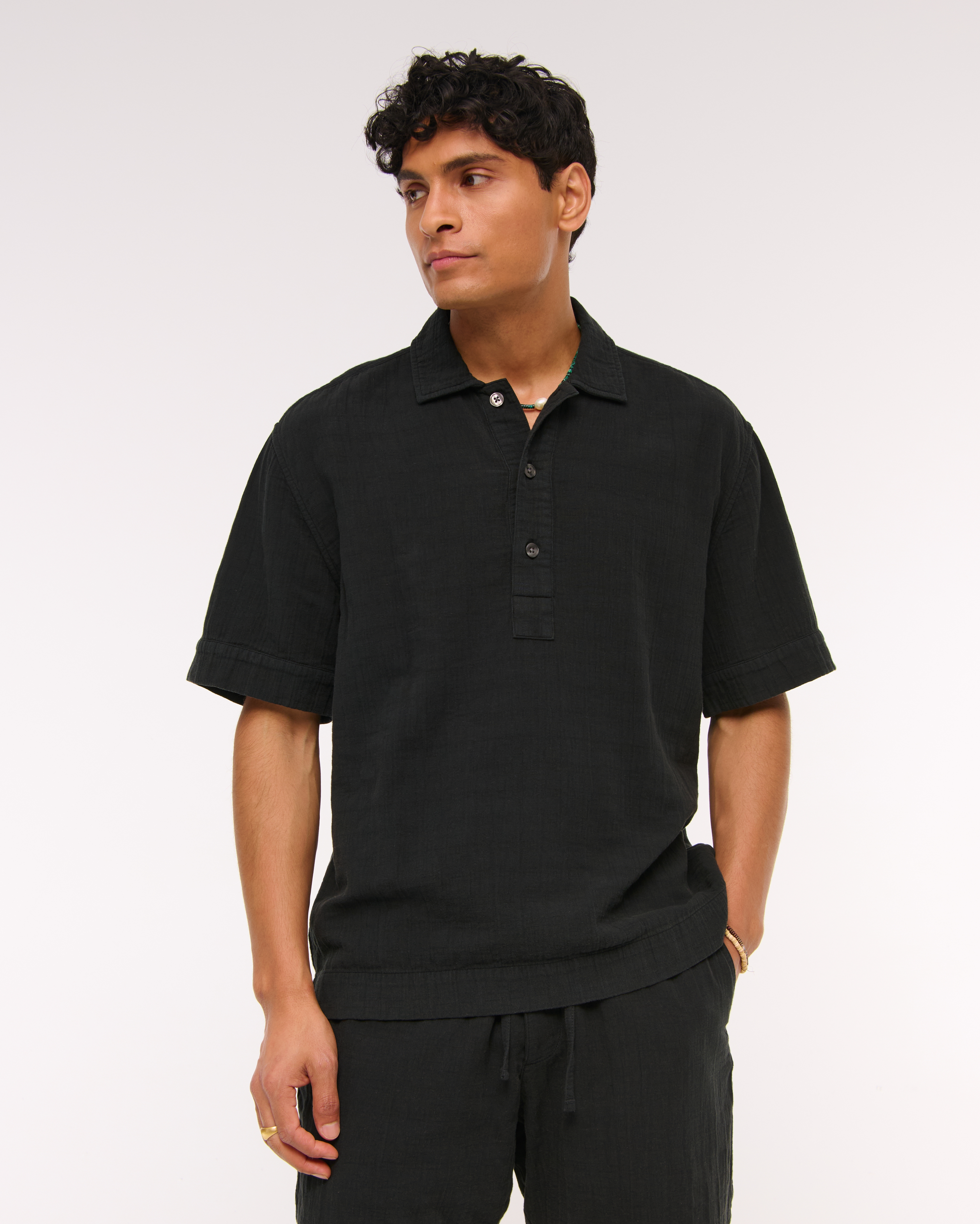 Abercrombie & Fitch A&f Breezy Popover In Black